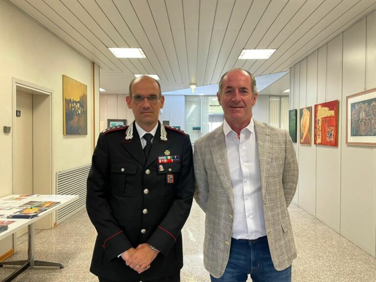 Zaia incontra il nuovo comandante del Gruppo Carabinieri di Treviso