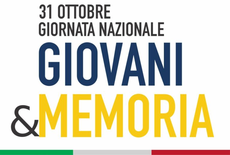 Il 31 ottobre la prima giornata nazionale “Giovani e Memoria”