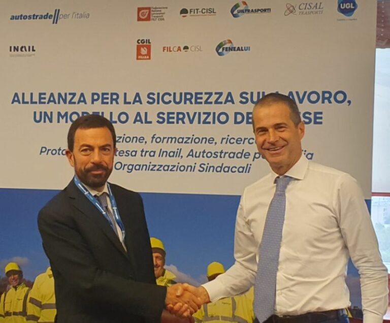 Protocollo Inail-Autostrade per la sicurezza nei cantieri stradali