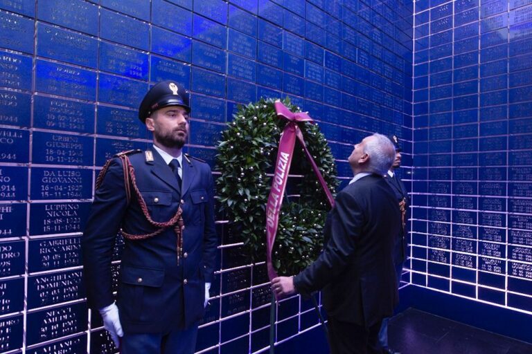 Giannini ricorda caduti al Sacrario presso la Scuola Superiore di Polizia a Roma
