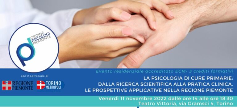 Ordine Psicologi del Piemonte sottolinea importanza delle cure primarie