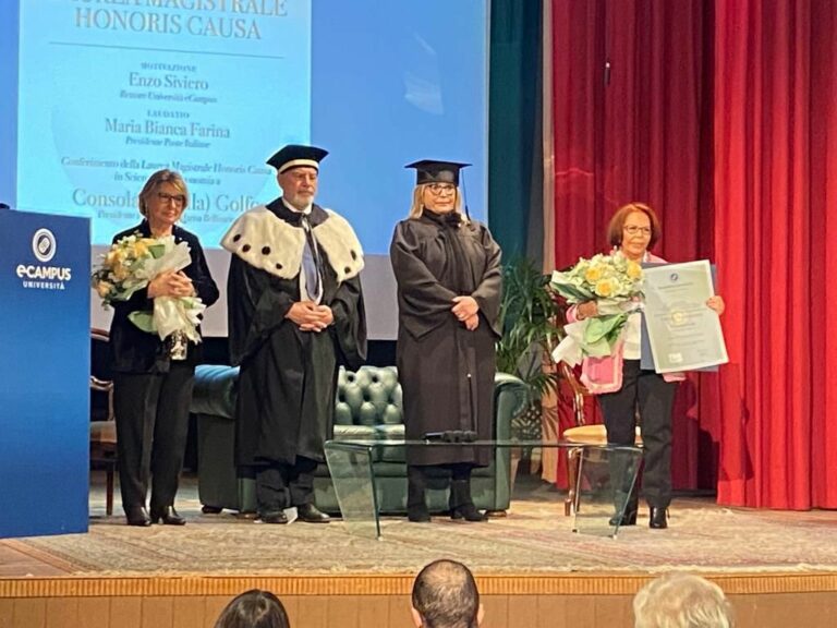 eCampus, laurea honoris causa in Scienze dell’Economia a Lella Golfo