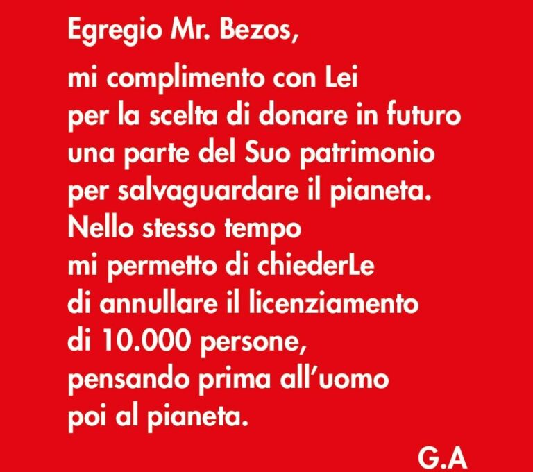 Amazon, appello a Bezos “Pensi prima all’uomo e poi al pianeta”