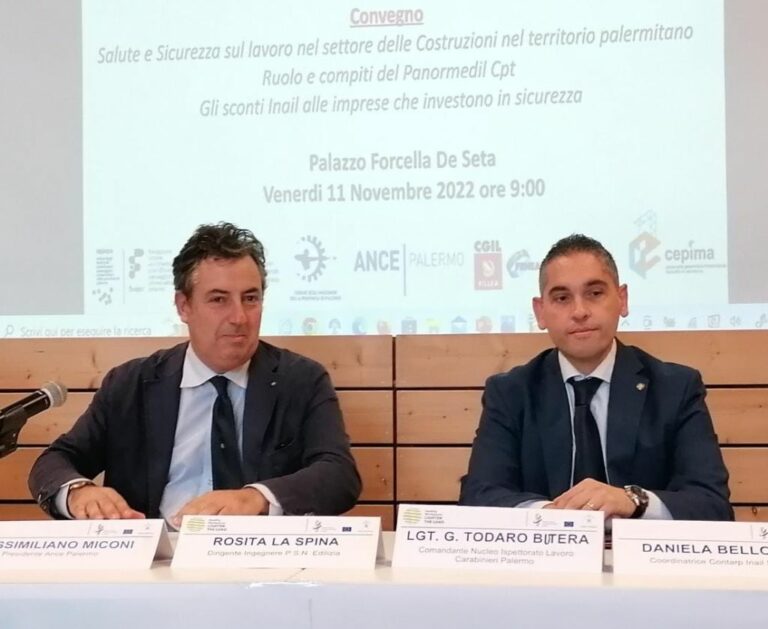 Ance Palermo, Miconi “Formazione e vigilanza per la sicurezza sul lavoro”