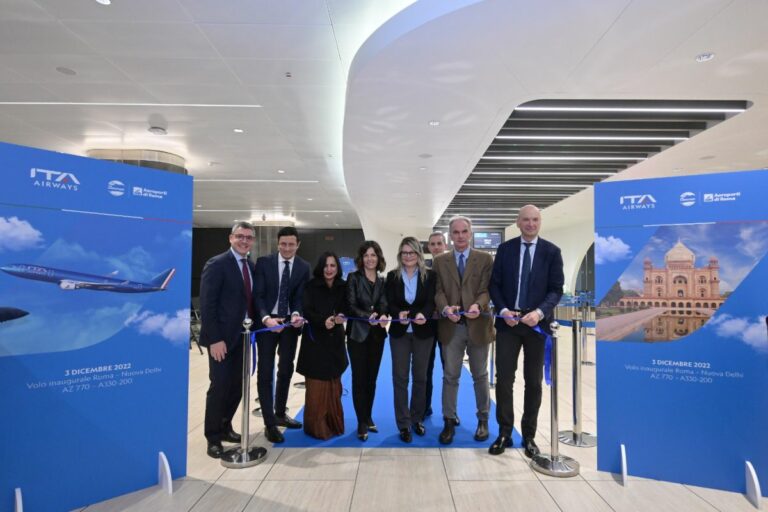 Ita Airways, inaugurato il volo Roma Fiumicino-Nuova Delhi