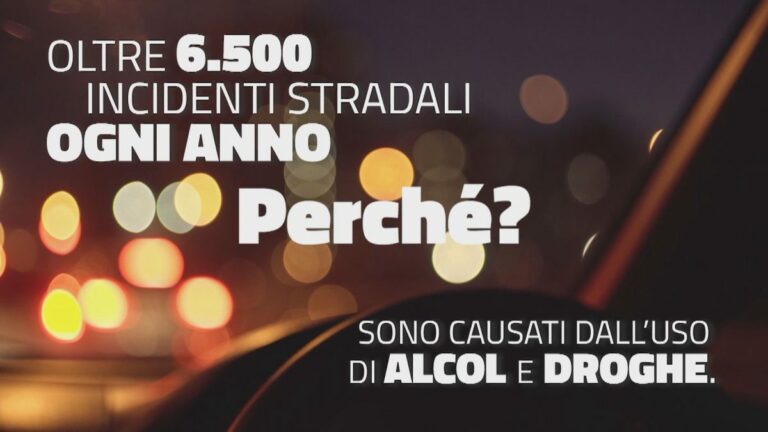 Incidenti stradali per alcol e droghe, al via la campagna “non farlo”