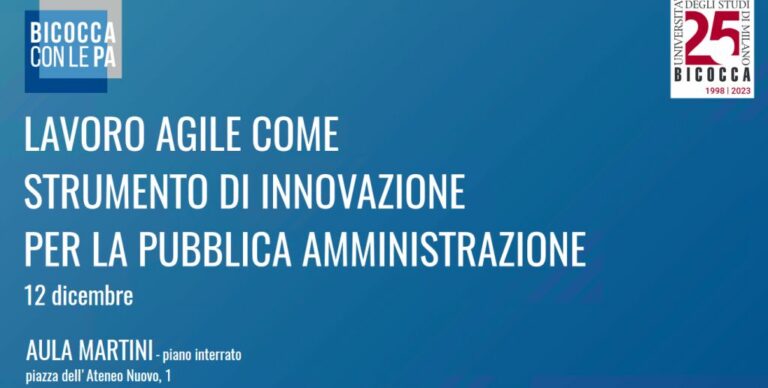 A Bicocca un convegno sul Lavoro agile come strumento di innovazione nella P.A.