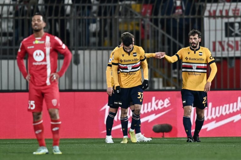 Gabbiadini non basta alla Samp, il Monza fa 2-2 al 99′