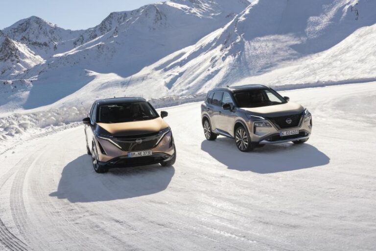 Nissan X-Trail e Ariya con trazione integrale e-4Orce sui Pirenei