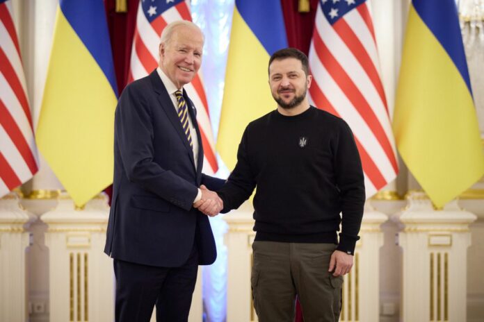 Ucraina, Kiev - 20 febbraio 2023Incontro del presidente degli Stati Uniti Joe Biden con il presidente ucraino Volodymyr Zelensky