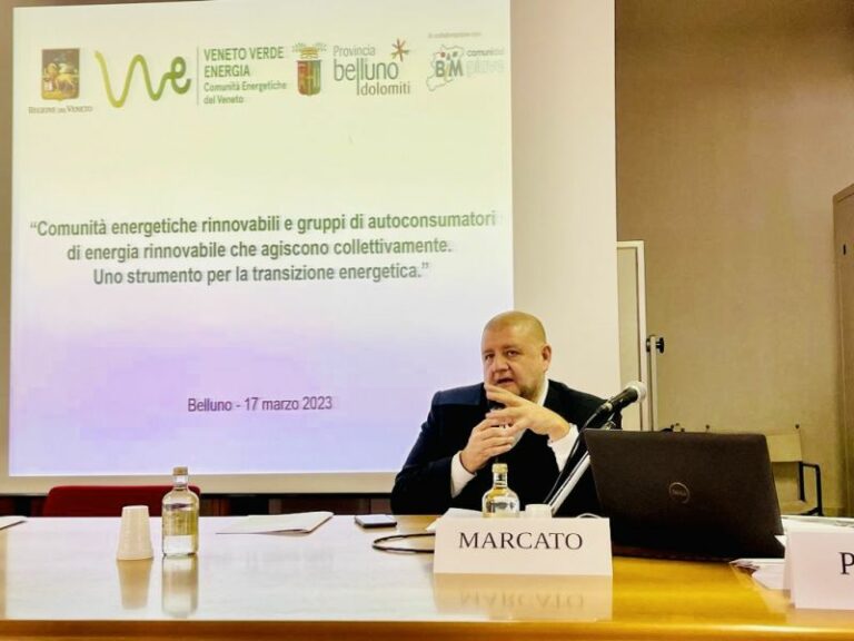 Energia, a Belluno Marcato presenta le comunità rinnovabili