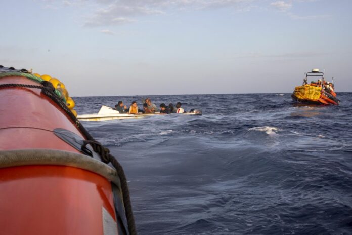 Mediterranean Sea, Libyan coast: SAR Libyan zone. The MSF operators resque, next to the Libyan coast, 122 people departed from Al Hus.