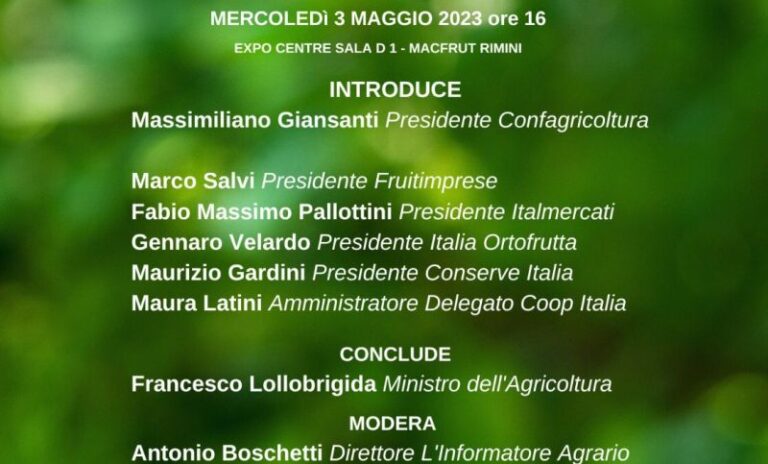 Macfrut Rimini, Confagricoltura si confronta con protagonisti settore