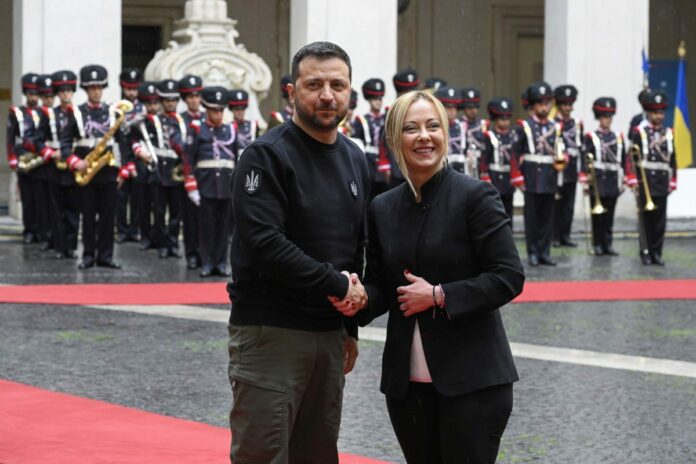 Incontro Zelensky - Meloni a Palazzo Chigi