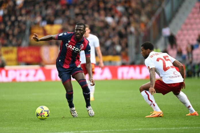 italian soccer Serie A match Bologna FC vs AS Roma