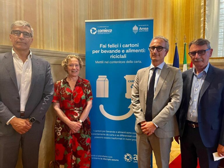 Al via la campagna Amsa su corretta raccolta di cartoni bevande e cibo