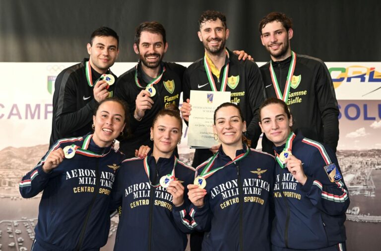 Assoluti Spada, Aeronautica e Fiamme Oro vincono a squadre