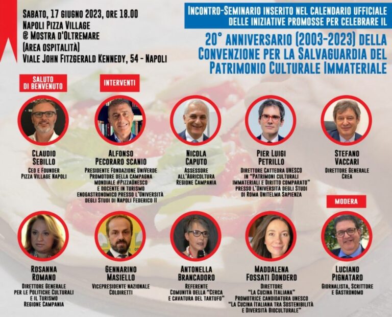 “Cibo è cultura e turismo”, il 17 giugno seminario a Napoli