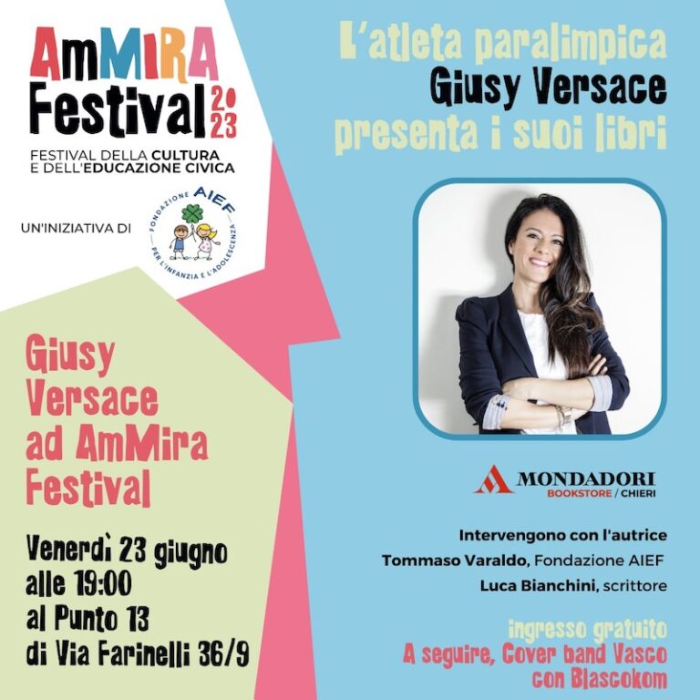 I libri di Giusy Versace protagonisti all’AmMira festival di Torino