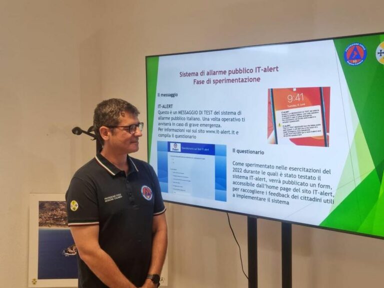 Protezione civile, domani in Calabria il test It-alert