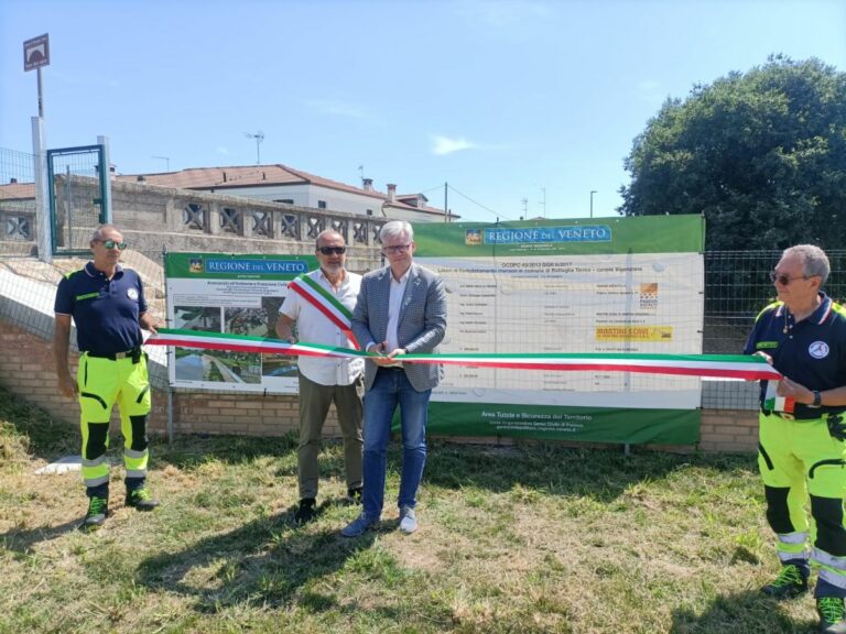 Inaugurato a Battaglia Terme il nuovo muro di contenimento sul Vigenzone