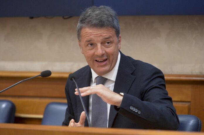 Senato Sala Nassyria conferenza stampa di Matteo Renzi sulla situazione politica