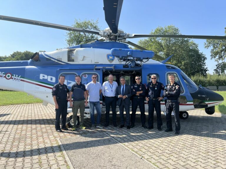 Sopralluogo aereo su circuito Monza di Questore e direttore Autodromo