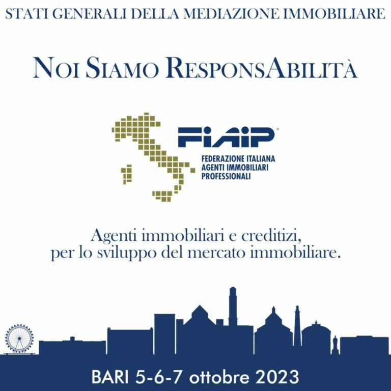 A Bari dal 5 al 7 ottobre Stati Generali della Mediazione Immobiliare