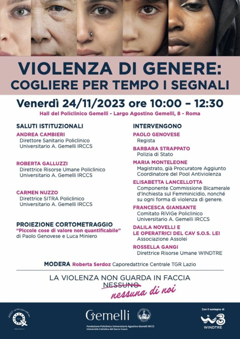 Il Policlinico Gemelli con  Windtre per le donne che subiscono violenza