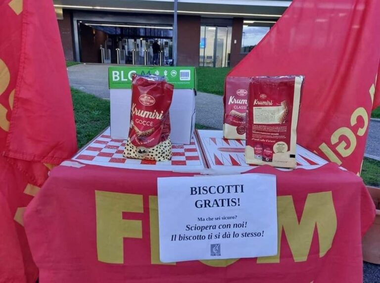 Pistoia, denuncia Fim Cisl “Biscotti Krumiri a chi non sciopera”
