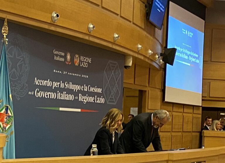 Meloni e Rocca firmano Patto per la Coesione