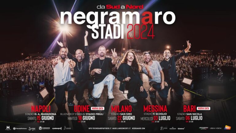 Negramaro, si aggiungono due nuove date al Tour Stadi 2024