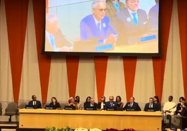 Bocelli all’Onu “La musica strumento per la pace”