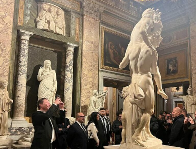 Sangiuliano con Musk al Pantheon e alla Galleria Borghese