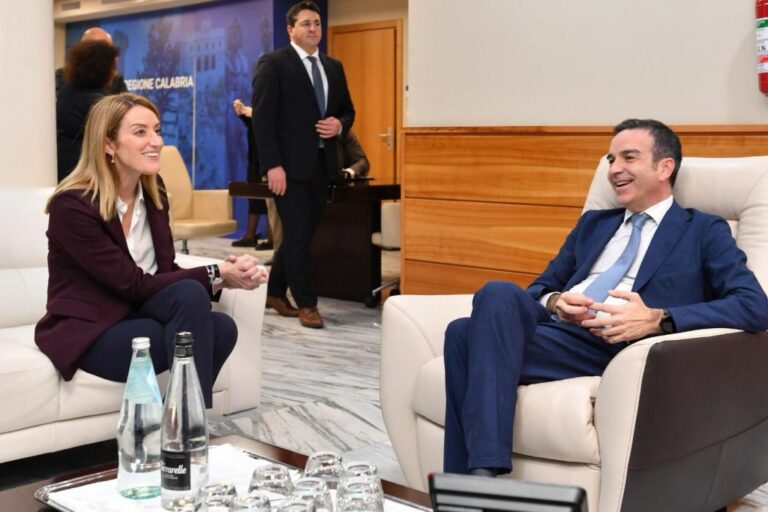 Metsola in Calabria “Regione che guarda al futuro”