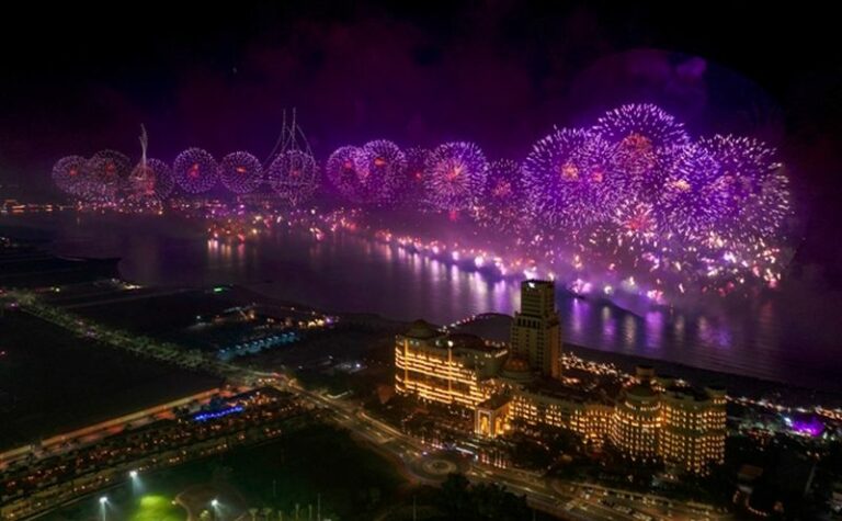 Spettacolo fuochi d’artificio da Guinnes per l’Emirato di Ras Al Khaimah