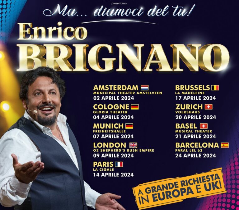 Enrico Brignano, “Ma…diamoci del tu!” sbarca all’estero