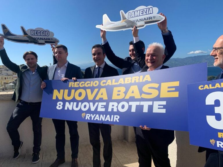 Ryanair arriva a Reggio Calabria con una nuova base e 8 rotte