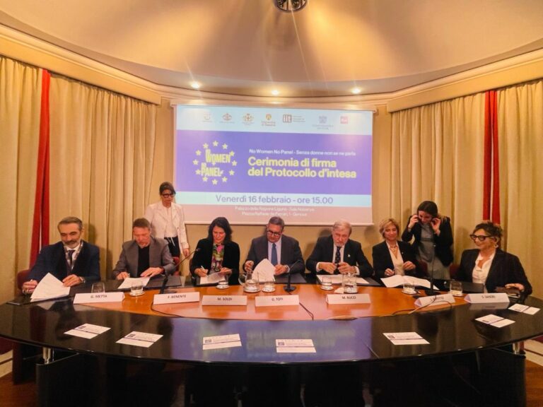 Regione Liguria e Rai firmano protocollo “No Women No Panel”