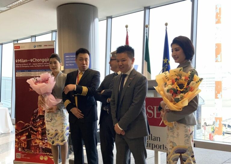 Malpensa, Hainan Airlines inaugura volo diretto per Chongqing