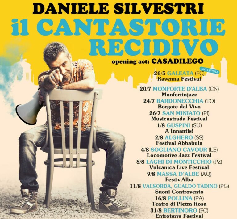 Daniele Silvestri, “Il cantastorie recidivo” in tour estivo