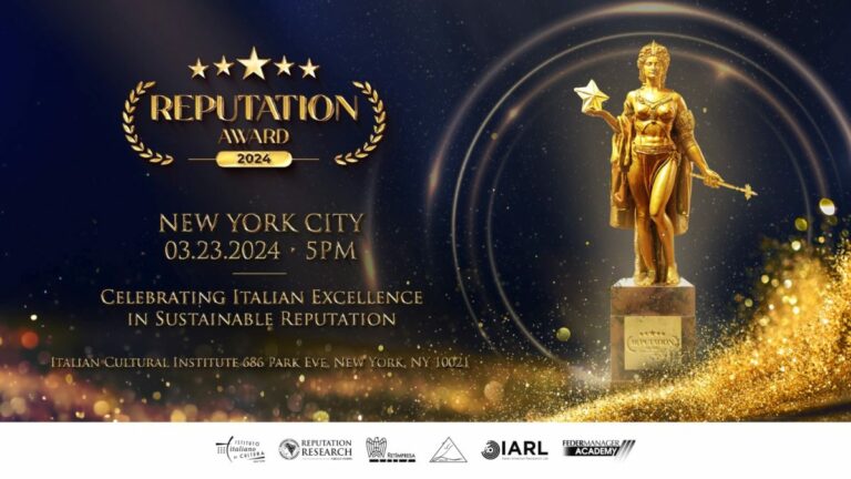 Il 23 marzo a New York la premiazione dell’Italian Reputation Award