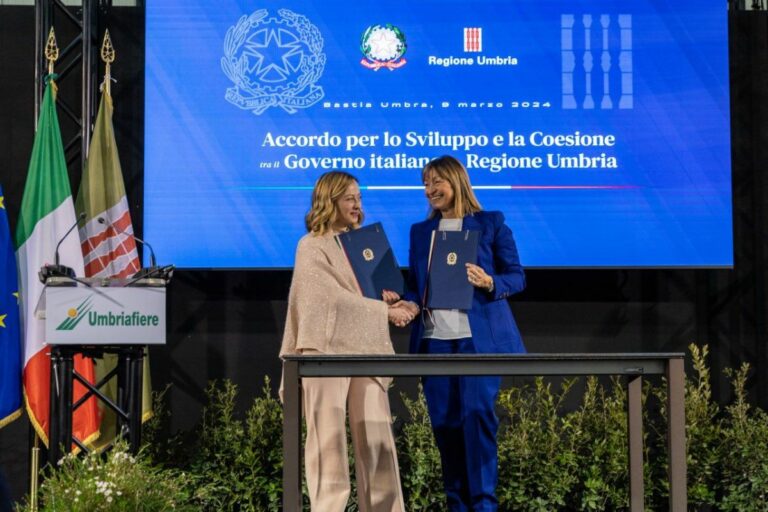Accordo di coesione, assegnati all’Umbria 210 milioni