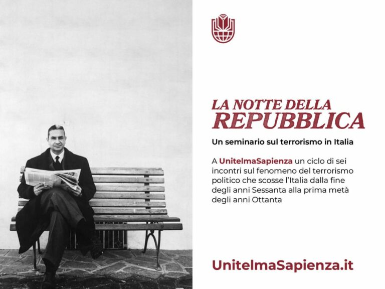 “La Notte della Repubblica”, UnitelmaSapienza organizza 6 incontri sul fenomeno del terrorismo politico
