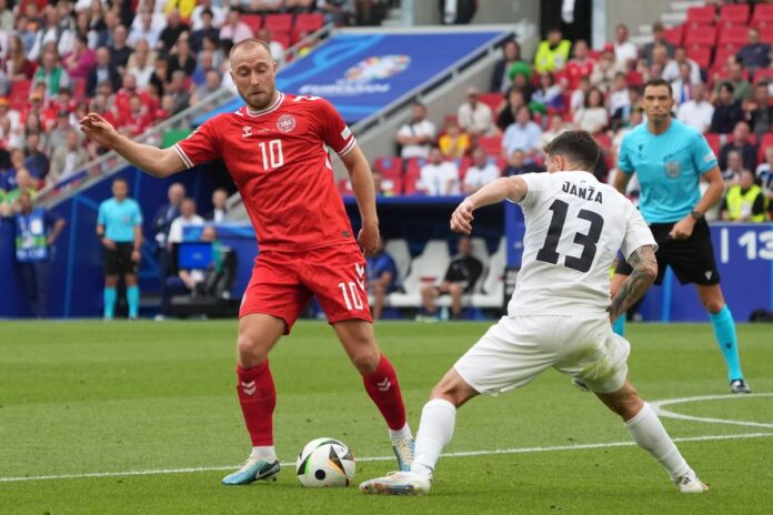 Stuttgart 16.06.2024: Daenemark vs. Slowenien, EURO2024 M6, Gruppe C, EM-Arena Stuttgart