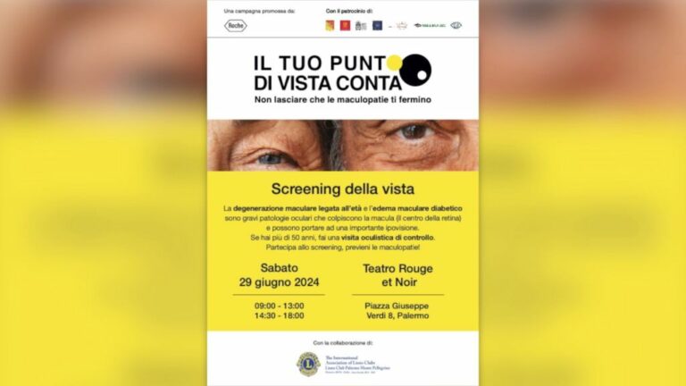 Maculopatie, a Palermo la campagna Roche “Il tuo punto di vista conta”