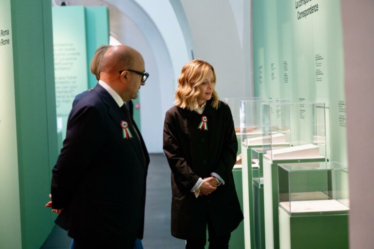 2 giugno, premier Meloni visita mostra su Mazzini al Vittoriano col ministro Sangiuliano