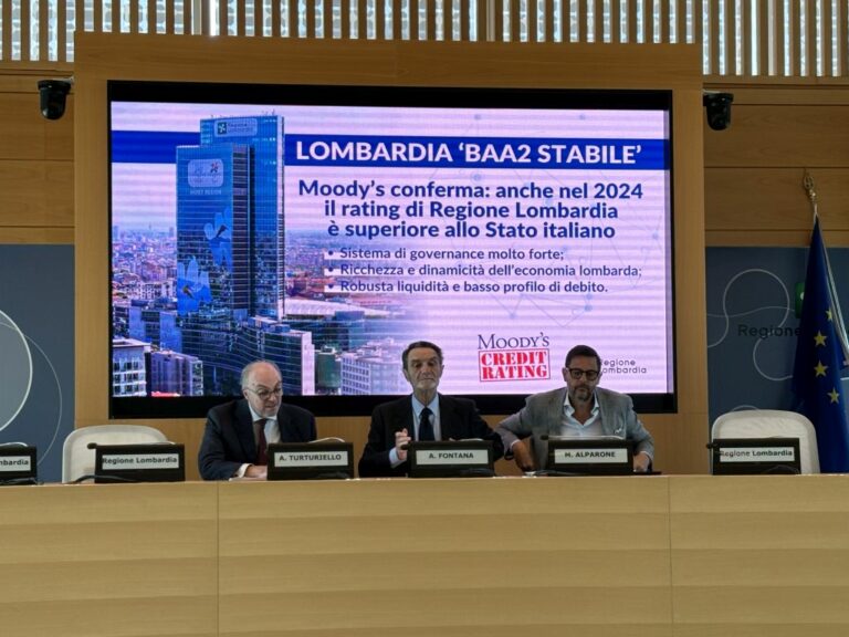 Lombardia, Moody’s conferma rating Baa2 stabile nel 2024