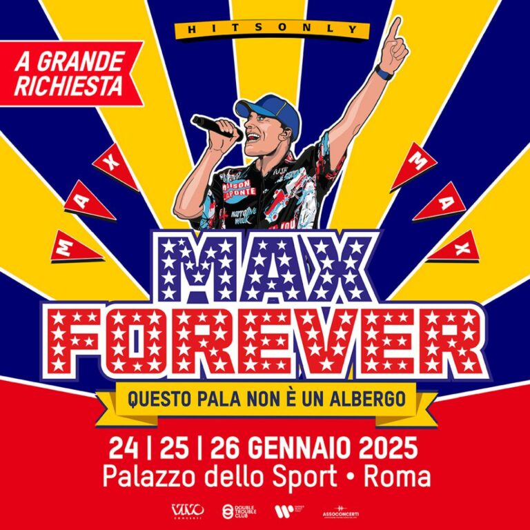 Max Pezzali il 24, 25 e 26 gennaio 2025 al Palazzo dello Sport di Roma