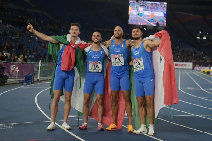 Roma, Europei Atletica 2024: Oro nella staffetta 4x100 maschile con super Marcell Jacobs